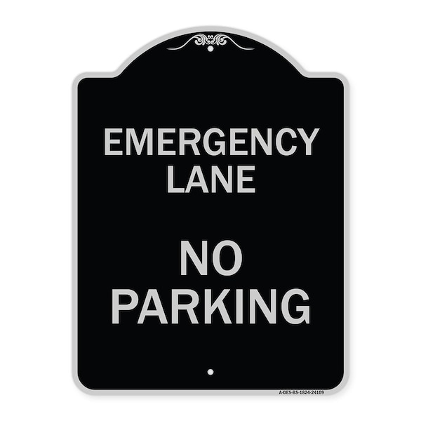 Signmission Emergency Lane No Parking Heavy-Gauge Aluminum Architectural Sign, 24" x 18", BS-1824-24109 A-DES-BS-1824-24109 - main